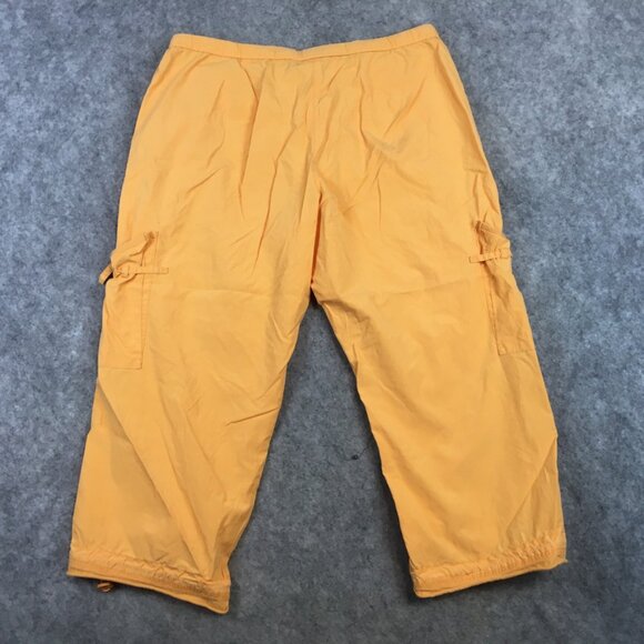 J Jill Pants MP 8P 10P Cargo Relaxed Cropped Capri Solid Yellow Oversized Tie - Picture 12 of 13